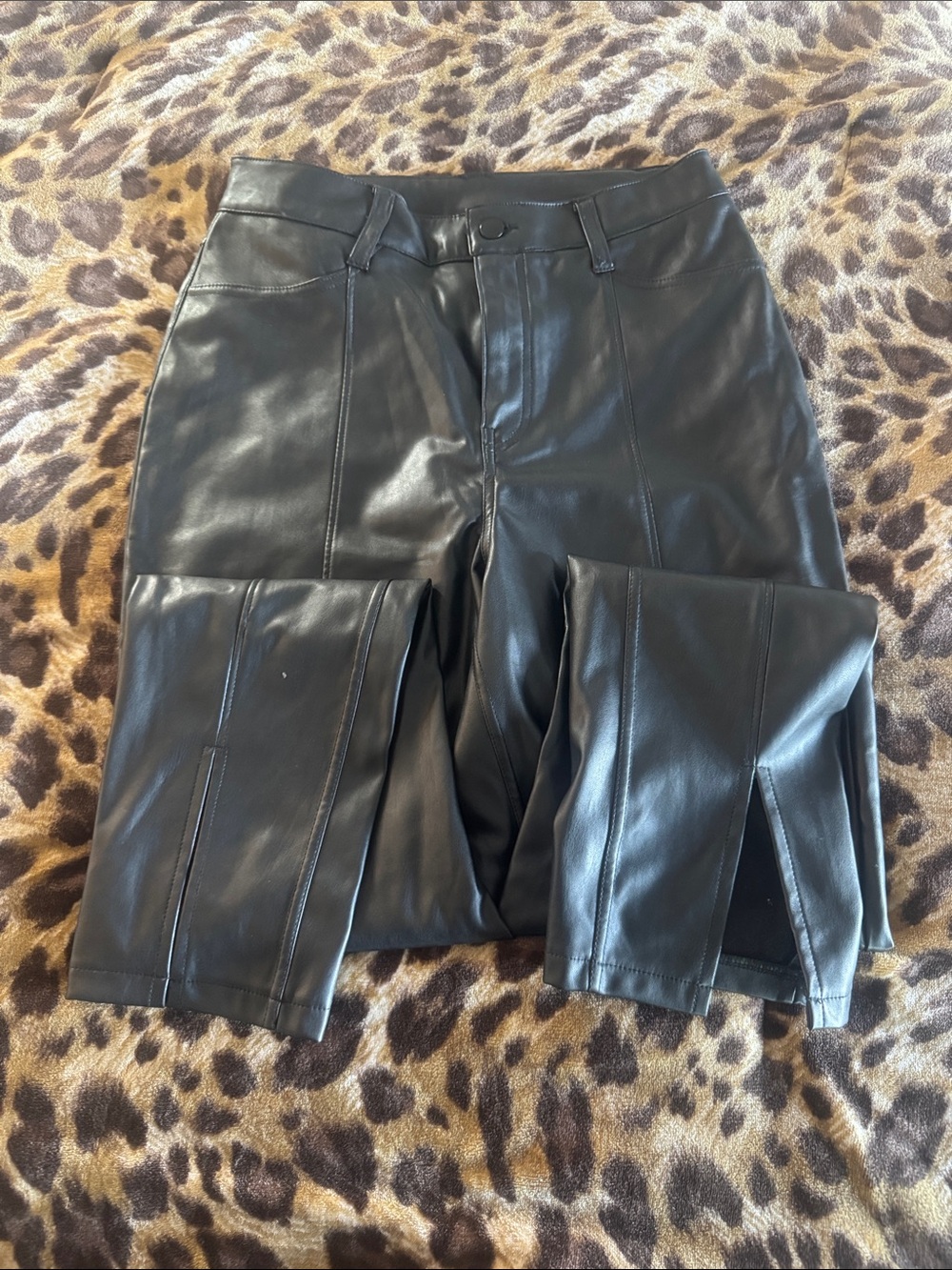 Leather straight pants from guess